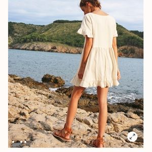 Free People Cream Sadie Denim Tunic